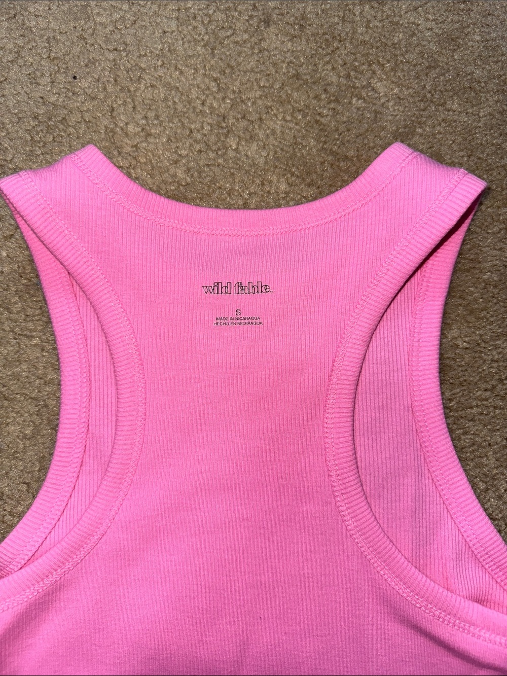 Target Pink Ribbed Crop Tank Top - Picture 2 of 2